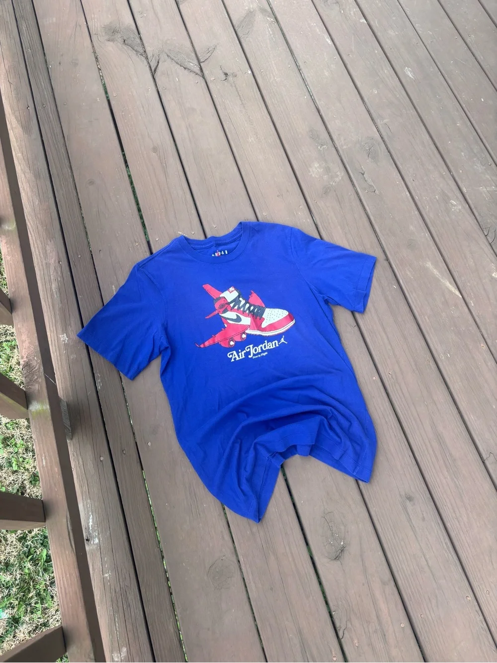 Air Jordan Mens S Blue First In Flight Graphic Tee